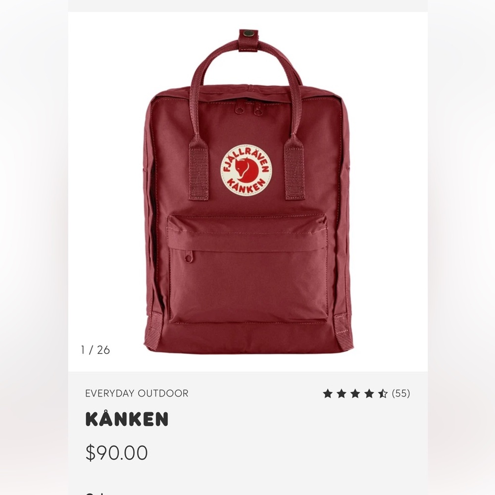 fjallraven kanken ox red backpack